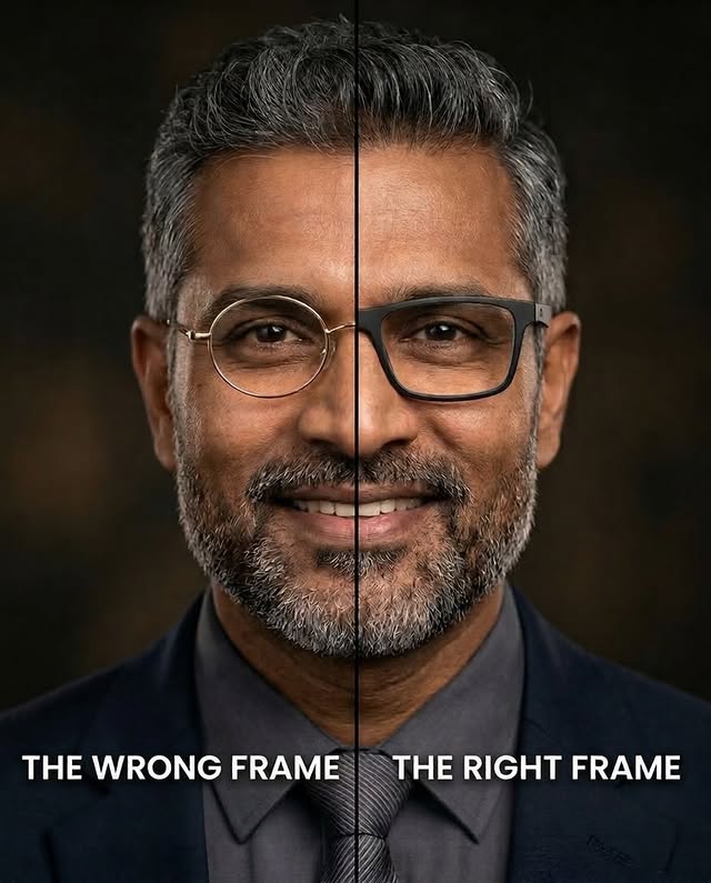 The wrong frame ages you. The right frame refines you.