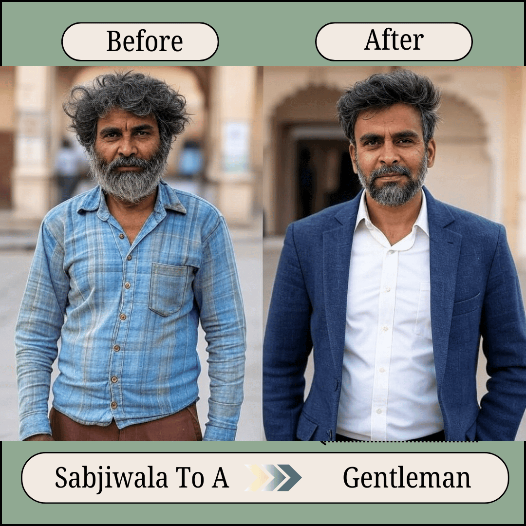 Ramesh from Jaipur — Xumbell reader transformation, Sabjiwala → Gentleman