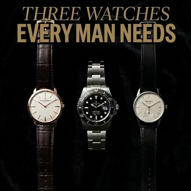 Three watches. That's the whole wardrobe.