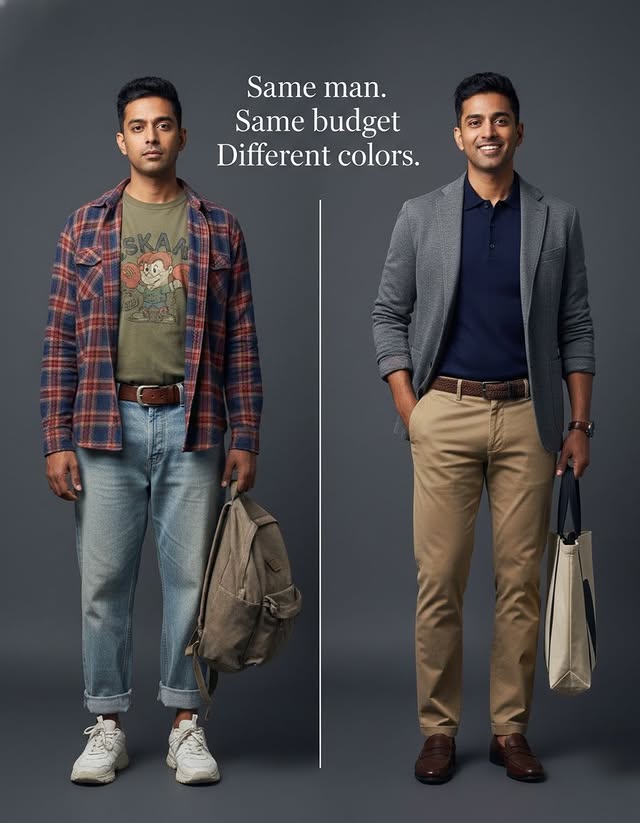 Same man. Same budget. Different colours.